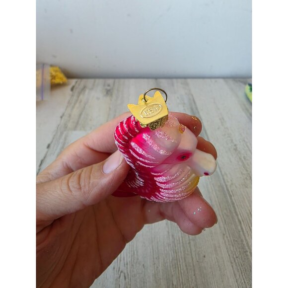 KSA Kurt Adler seahorse pink glitter ornament noble gems Xmas tree - Picture 5 of 8